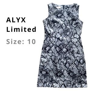 Alyx Limited Snake Skin Dress Women’s Size 10 Sleeveless Bodycon Night Out Chic